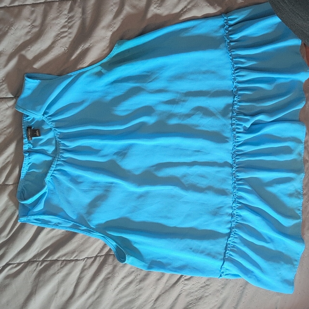 Ann Taylor Blue Sleeveless Blouse